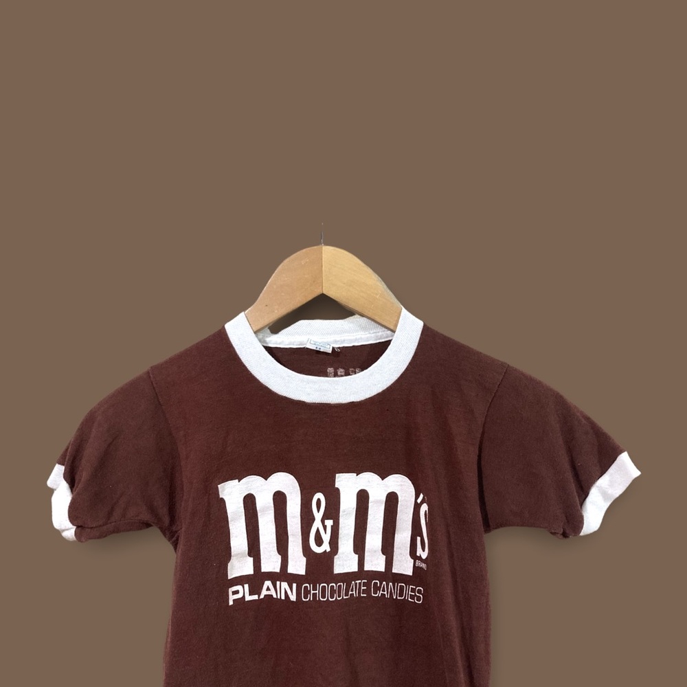 Vintage 1970s M&Ms Brand Ringer Brown Tee